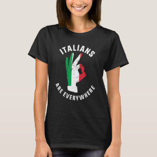 Camiseta Os Italianos Estão Em Todo Lugar Vintage, A Mão It
