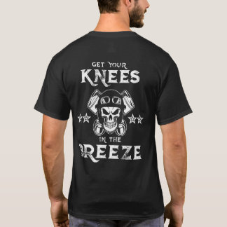 Camiseta Os joelhos da motocicleta no T da brisa imprimiram
