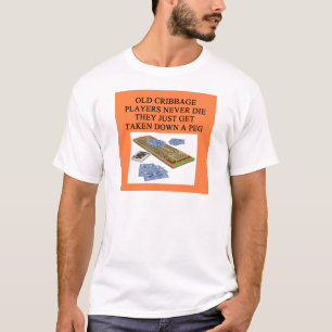 Camiseta os jogadores idosos do cribbage nunca morrem