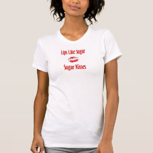 Camiseta Os lábios como o açúcar beijam o t-shirt