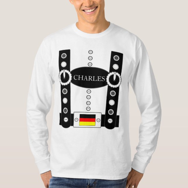 Camiseta Os Lederhosen de Oktoberfest engraçados adicionam (Frente)