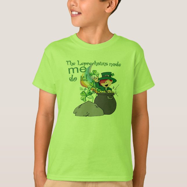 Camiseta Os Leprechauns fizeram-me fazê-lo! (Frente)