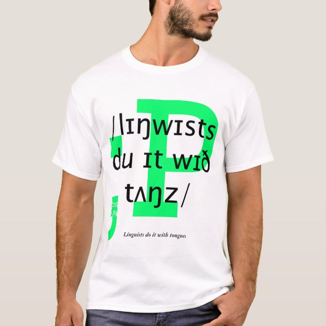 Camiseta Os lingüistas fazem-no com línguas (Frente)