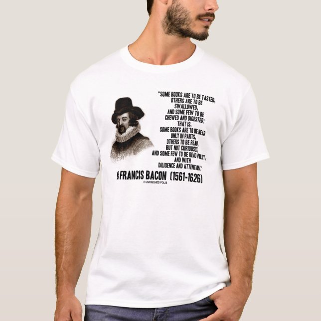 Camiseta Os livros do senhor Francis Bacon a ser lidos (Frente)