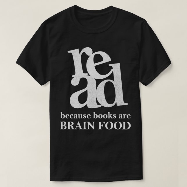 Camiseta Os Livros São O Dia Da Literacia Da Comida Cerebra (Frente do Design)