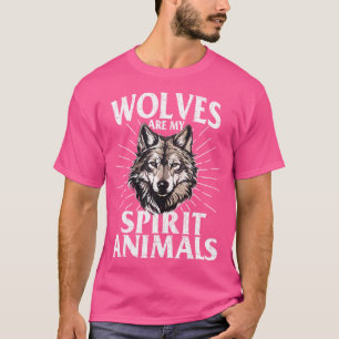 Camiseta Os Lobos São Os Meus Animais Espirituosos Lobo Sob