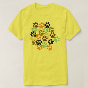 Camiseta Os lotes da pata do cão imprimem o teste padrão