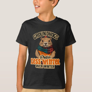 Camiseta Os marmotas preferem menos inverno a diversão no i