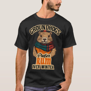 Camiseta Os marmotas preferem rum ao inverno 
