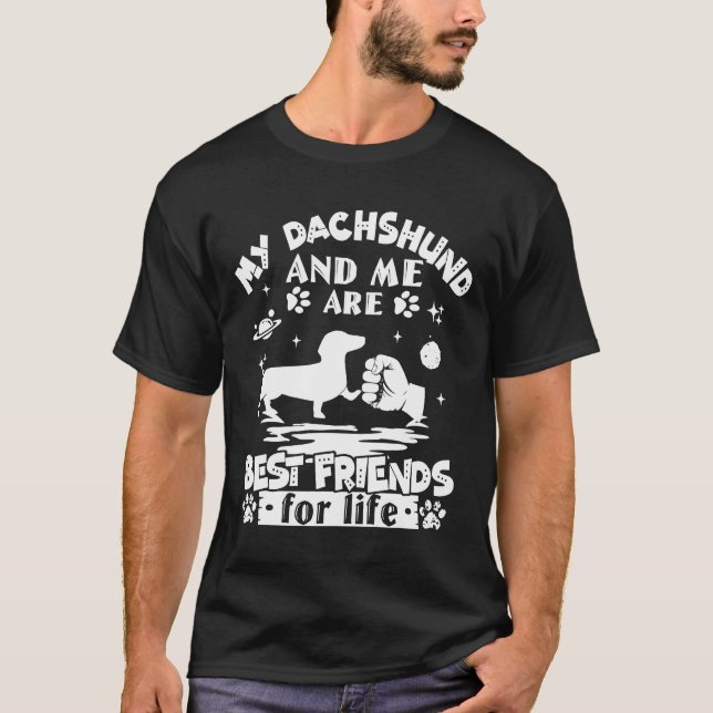 Camiseta Os Melhores Amigos Da Dachshund Para A Vida (Frente)