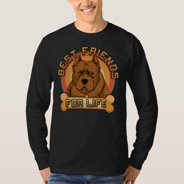 Camiseta Os Melhores Amigos Da Pit Bull Para O Proprietário (Frente)
