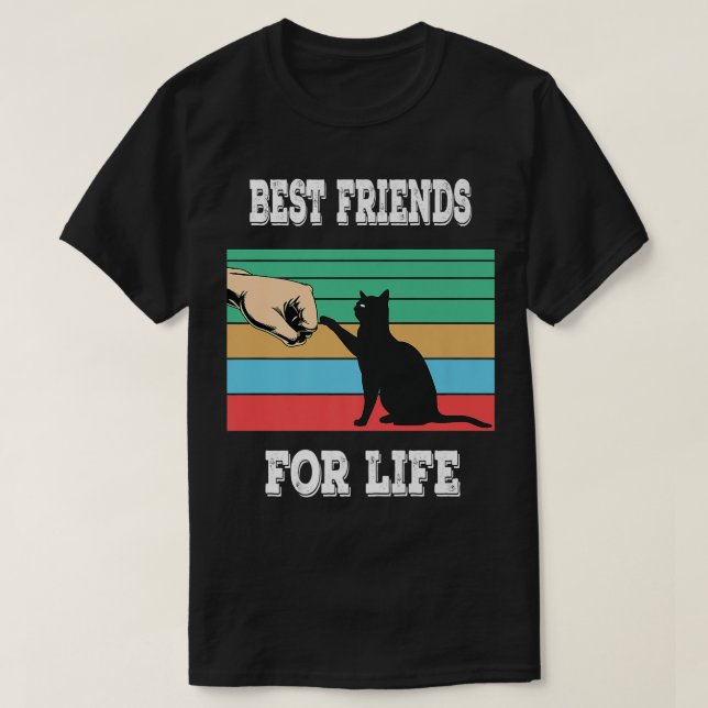 Camiseta Os melhores amigos da vida, mãe de gato, pai de ga (Frente do Design)