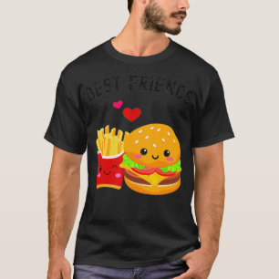 Camiseta Os melhores amigos Kawaii Burger e Fries