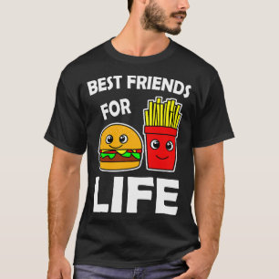 Camiseta Os Melhores Amigos Para Burger E Fries Franceses