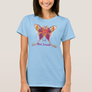 Camiseta Os melhores Amigos-Para sempre da borboleta Frilly
