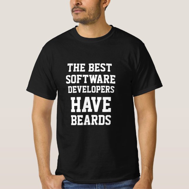 Camiseta Os Melhores Desenvolvedores de Software Têm Barbas (Frente)
