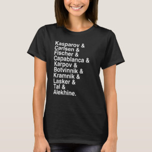 Camiseta Os Melhores Jogadores de Xadrez de Todos os Tempos