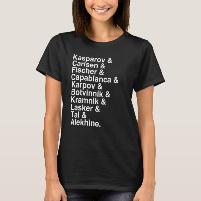 Camiseta Os Melhores Jogadores de Xadrez de Todos os Tempos (Frente)