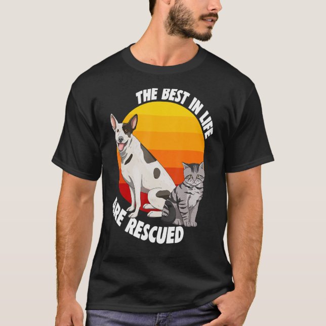 Camiseta Os Melhores Na Vida São O Amor Animal De Pet Resga (Frente)