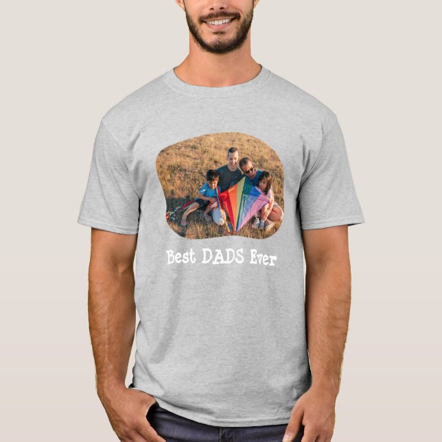 Camiseta Os melhores PAIS já carregaram sua foto horizontal (Frente)