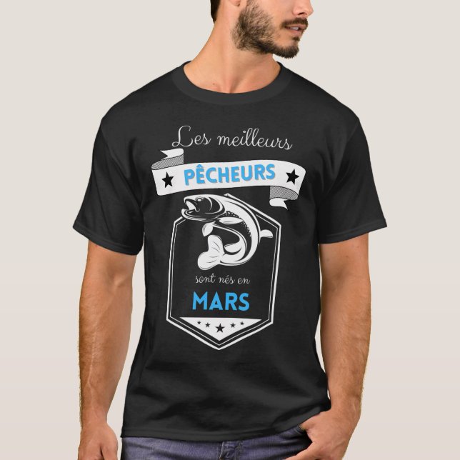 Camiseta Os melhores pescadores nascem em Março (Frente)