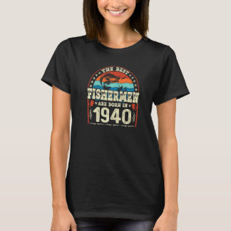 Camiseta Os Melhores Pescadores Nasceram Em 1940 Pesca Nas