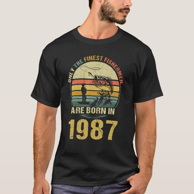 Camiseta Os Melhores Pescadores São Nasceres Em 1987 A Pesc (Frente)