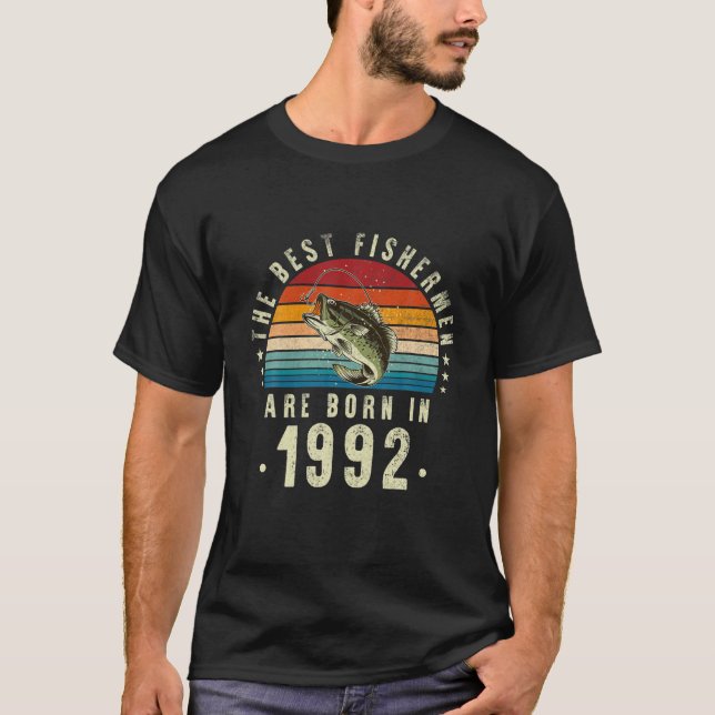 Camiseta Os Melhores Pescadores São Nasceres Em 1992,Vintag (Frente)