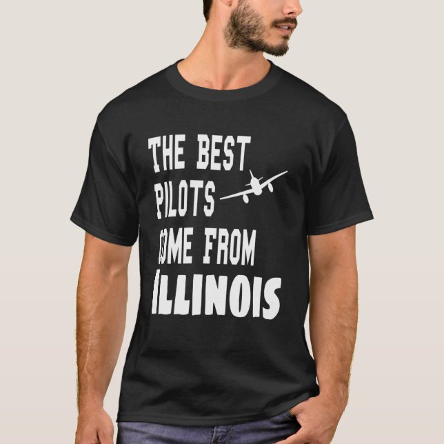 Camiseta Os Melhores Pilotos Vêm Do Voo Da Aviação Illinois (Frente)