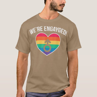 Camiseta Os Mens Eram Engayged Lgbt Casamento gay Groom1810