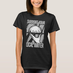 Camiseta Os Mens Suportam O Restaurante Local Do Servidor W