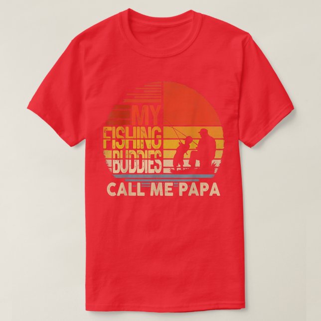 Camiseta Os Meus Amigos De Pesca Chamam-Me Papá Dia de os p (Frente do Design)