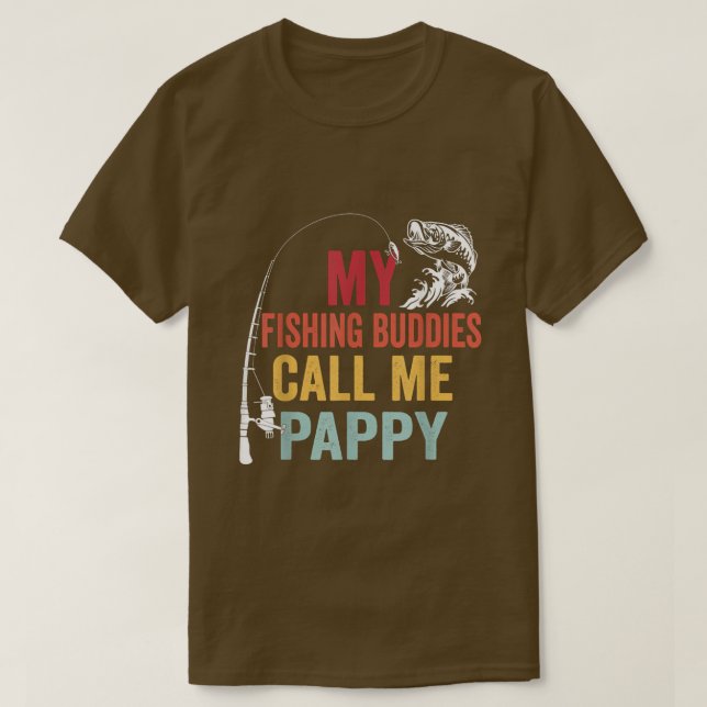 Camiseta Os Meus Amigos De Pesca Favoritos Chamam-Me Pappy  (Frente do Design)
