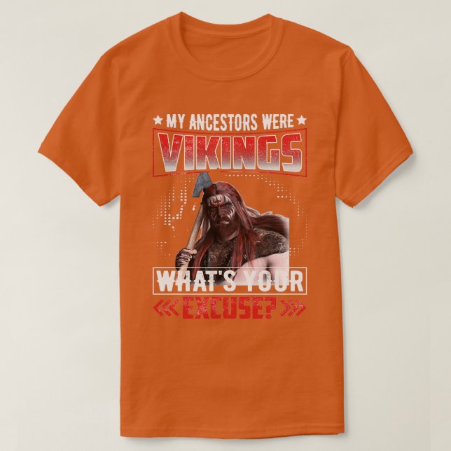Camiseta Os meus antepassados eram vikings 2 (Frente do Design)