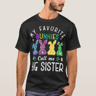 Camiseta Os Meus Coelhinhos Favoritos Chamam-Me Grande Irmã