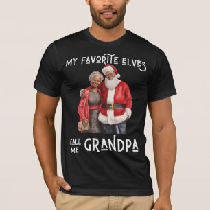 Camiseta Os Meus Elfos Favoritos Chamam-Me Avô Black Melani