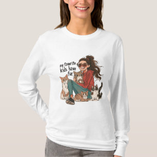 Camiseta Os Meus Filhos Favoritos Têm Uma Gata Engraçada E 