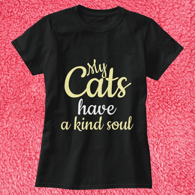 Camiseta Os Meus Gatos Têm Uma Alma Gentil Personalizada Ne (Criador carregado)