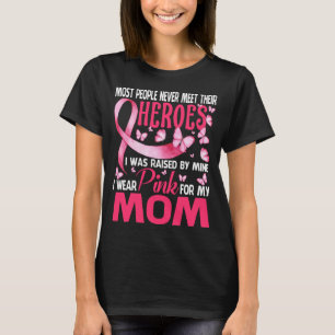 Camiseta Os Meus Heróis Visto Rosa Para A Minha Mãe Cancer