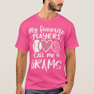 Camiseta Os Meus Jogadores Favoritos Chamam-Me Grams Baseba