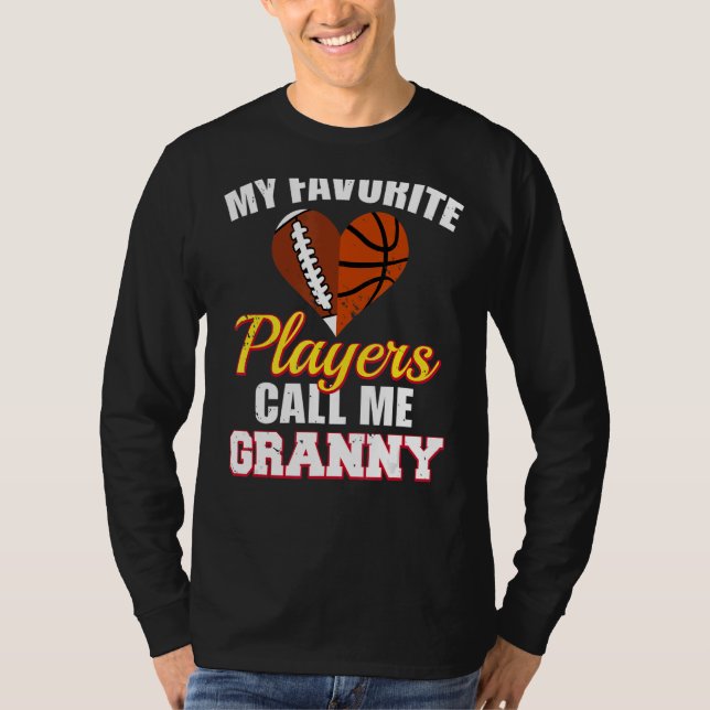 Camiseta Os Meus Jogadores Favoritos Chamam-Me Granny Footb (Frente)