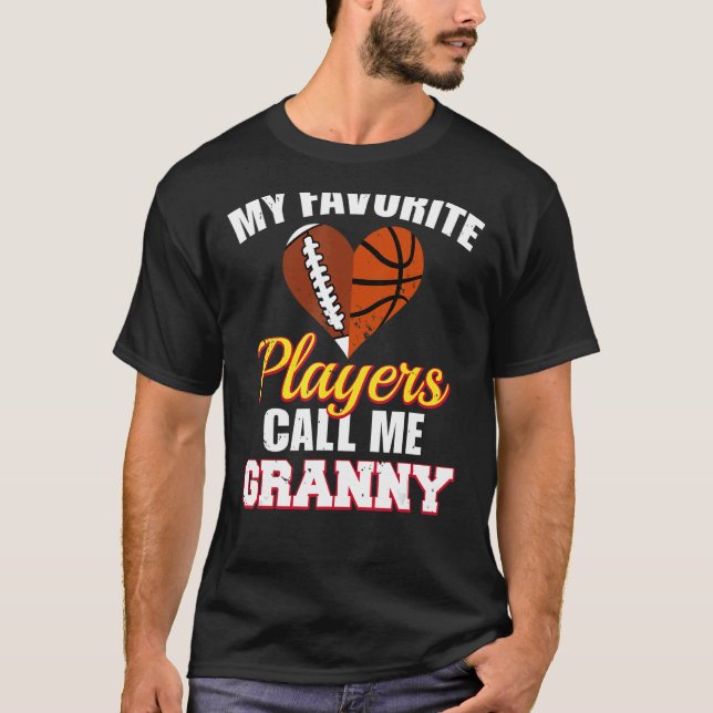 Camiseta Os Meus Jogadores Favoritos Chamam-Me Granny Footb (Frente)