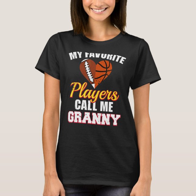 Camiseta Os Meus Jogadores Favoritos Chamam-Me Granny Footb (Frente)