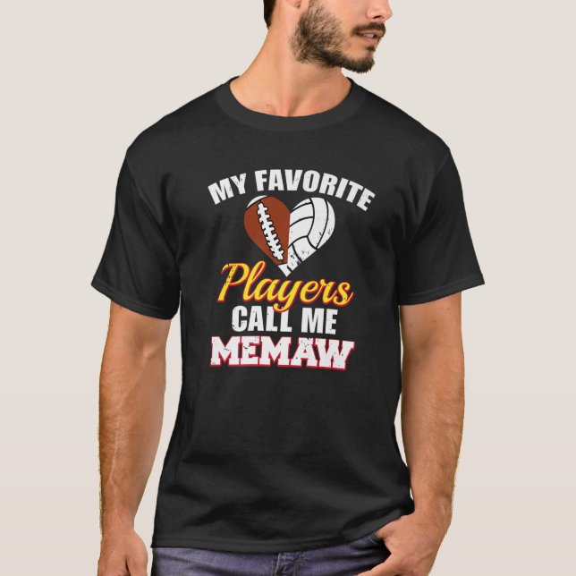 Camiseta Os Meus Jogadores Favoritos Chamam-Me "Memaw Footb (Frente)