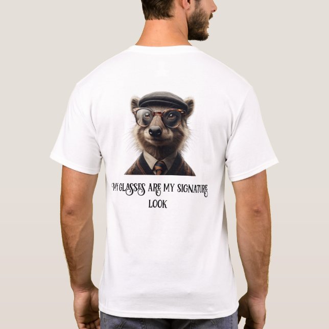 Camiseta Os meus óculos são a minha assinatura. (Verso)
