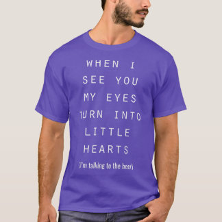 Camiseta Os meus olhos transformam-se em pequenos corações 