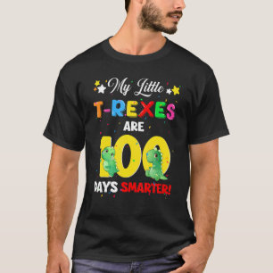 Camiseta Os Meus Pequenos T Rexes São 100 Dias Mais Intelig