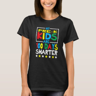 Camiseta Os Meus Pré-Crianças São 100 Dias Mais Inteligente
