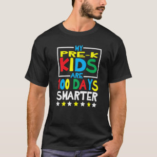 Camiseta Os Meus Pré-Crianças São 100 Dias Mais Inteligente