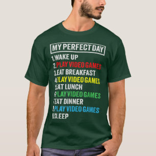 Camiseta Os Meus Videos games De Dia Perfeitos Mostram Um J